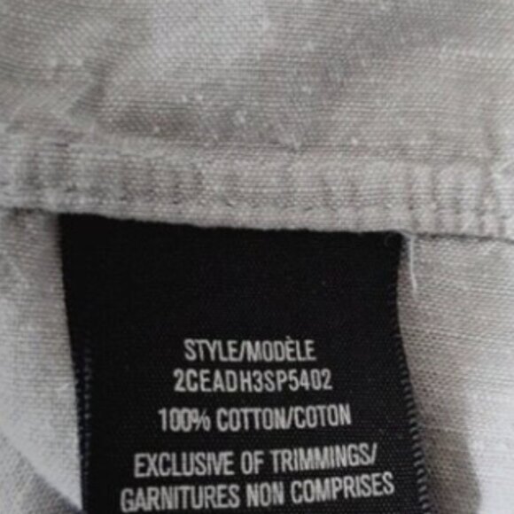 DH3 / 100% Cotton Textured Button Down Dress Shirt Light Grey Men's Sz S - Picture 9 of 9